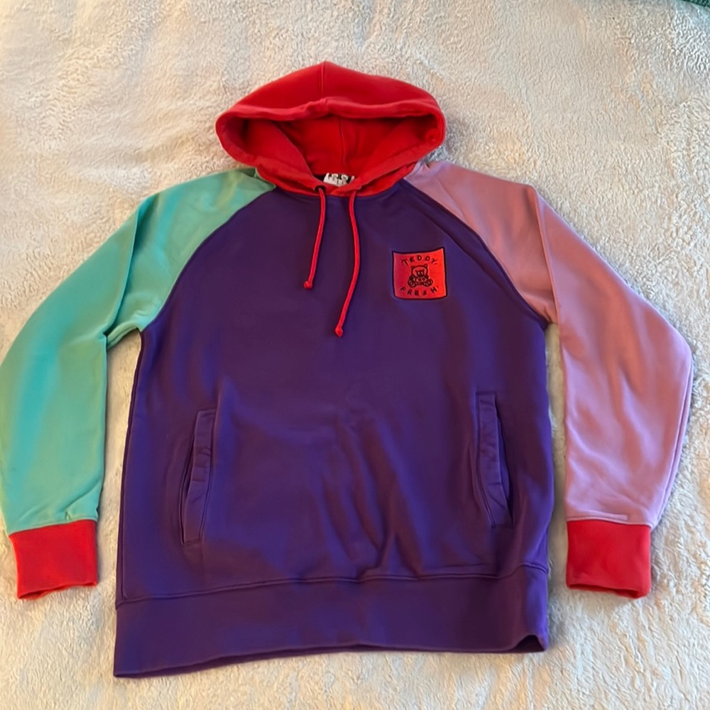 Teddy Fresh multi colored hoodie Size S! Worn once!!!